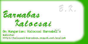 barnabas kalocsai business card